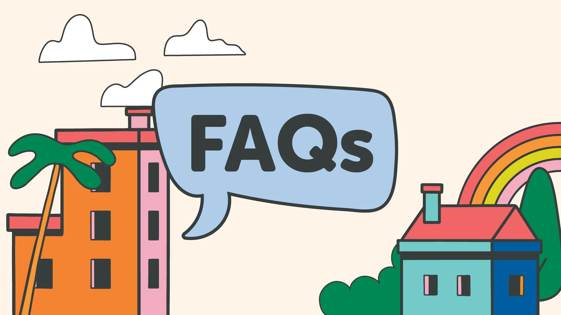 Illustration of speech bubble containing FAQs