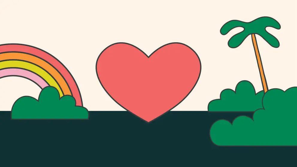 Illustration of a large love heart